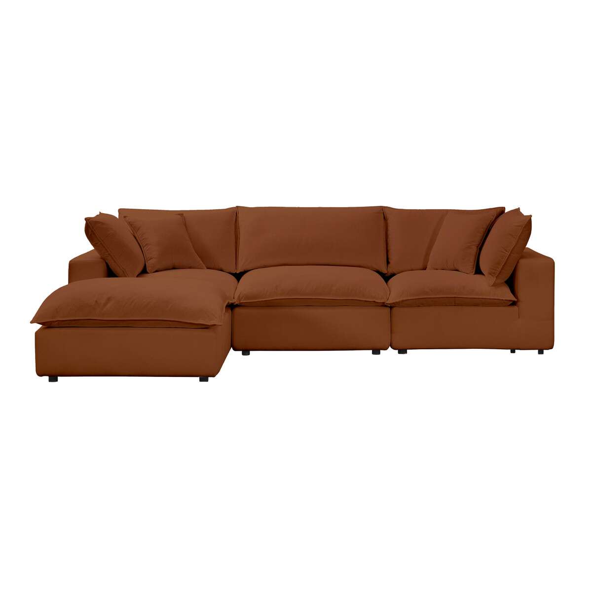 Cali Rust Performance Fabric Modular 4 Piece Sectional | BeBoldFurniture