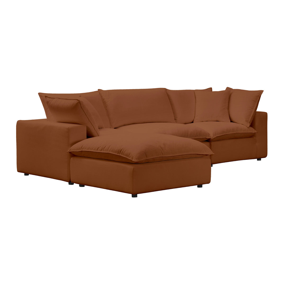 Cali Rust Performance Fabric Modular 4 Piece Sectional | BeBoldFurniture