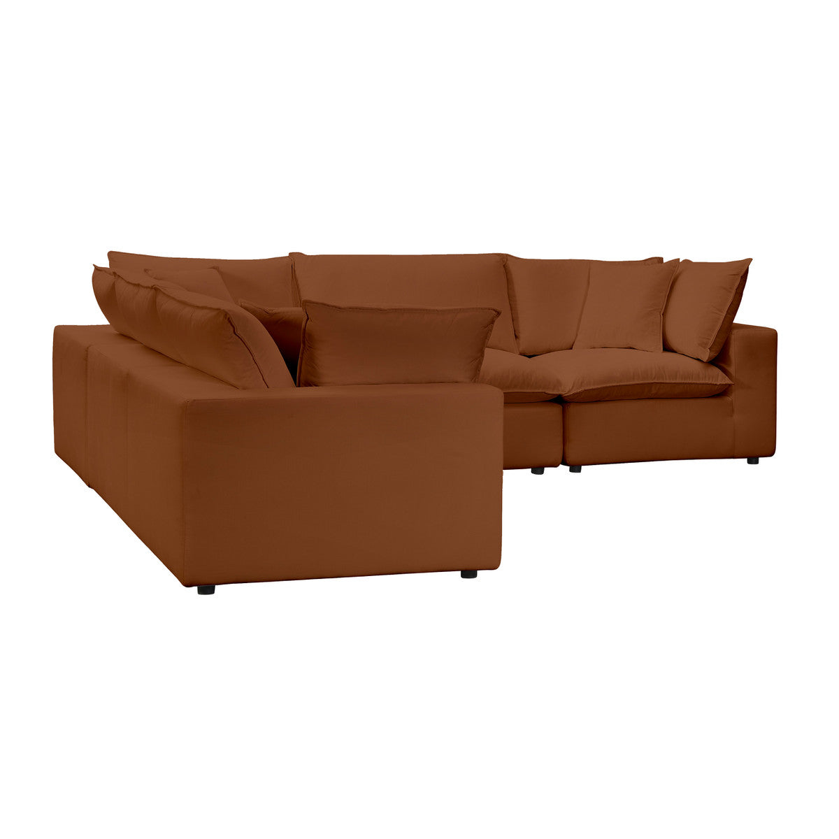 Cali Rust Performance Fabric Modular L-Sectional | BeBoldFurniture