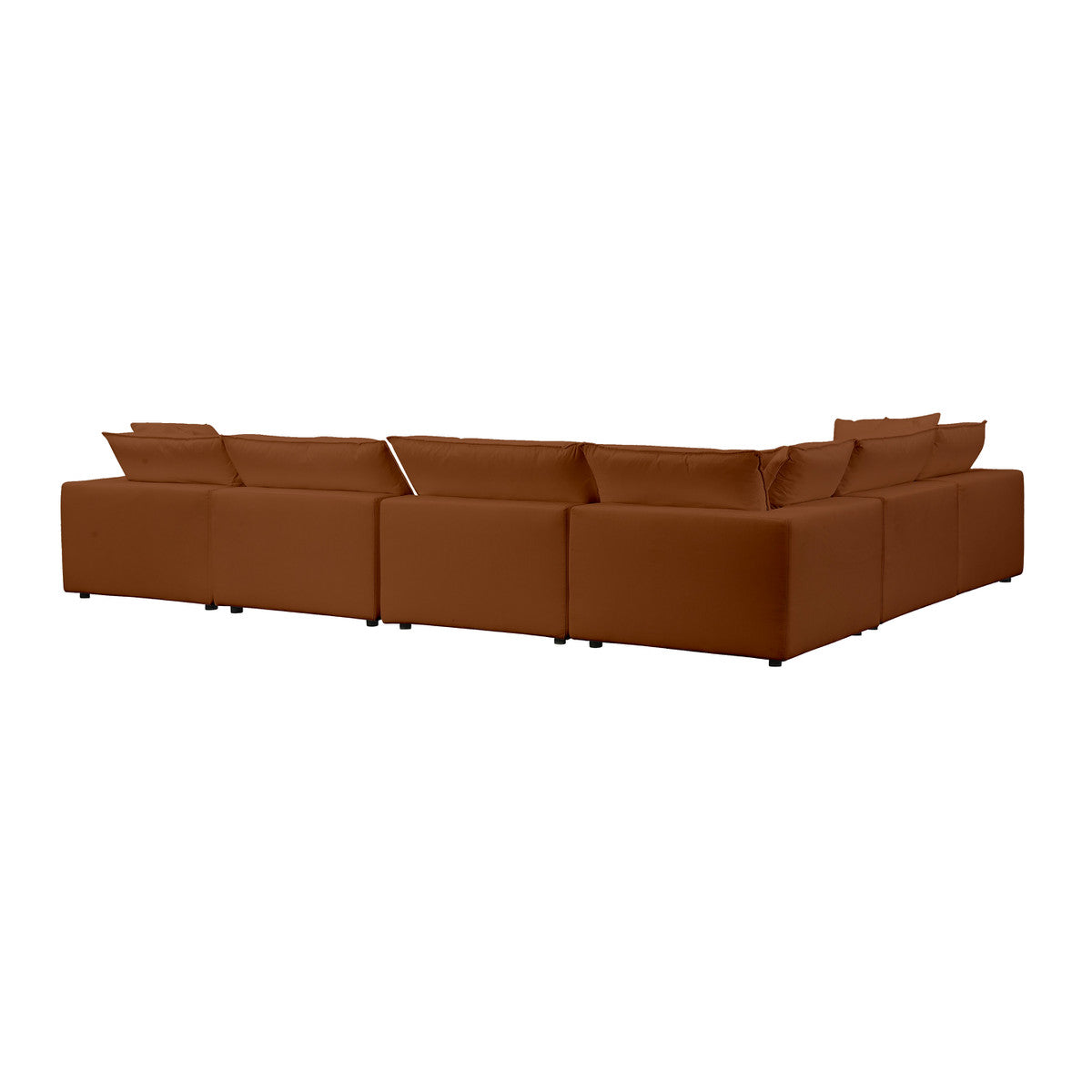 Cali Rust Performance Fabric Modular Large Chaise Sectional | BeBoldFurniture