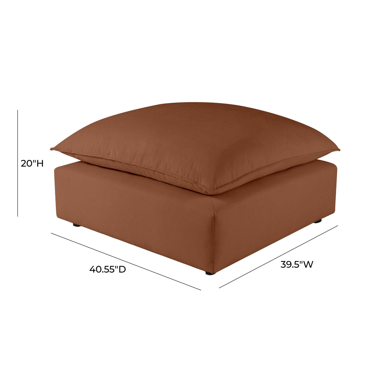 Cali Rust Performance Fabric Ottoman | BeBoldFurniture