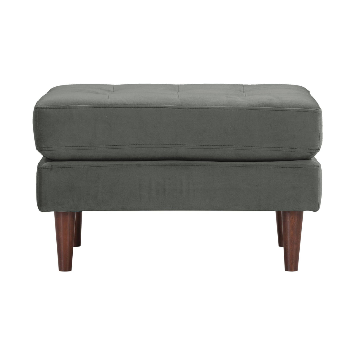 Cave Ash Gray Velvet Ottoman | BeBoldFurniture