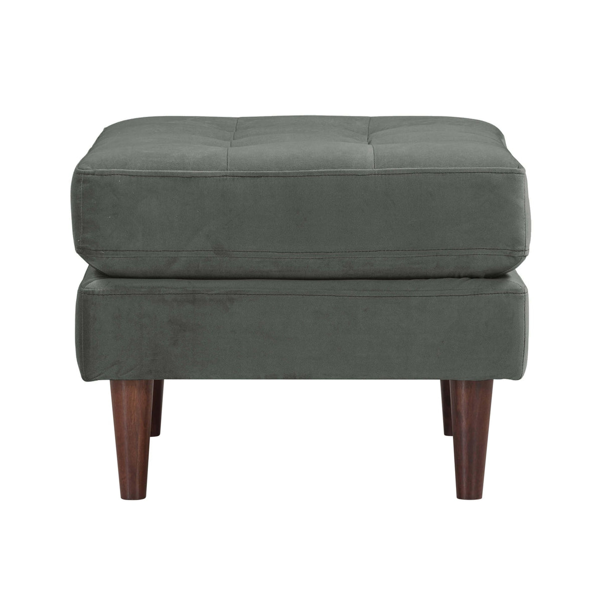 Cave Ash Gray Velvet Ottoman | BeBoldFurniture