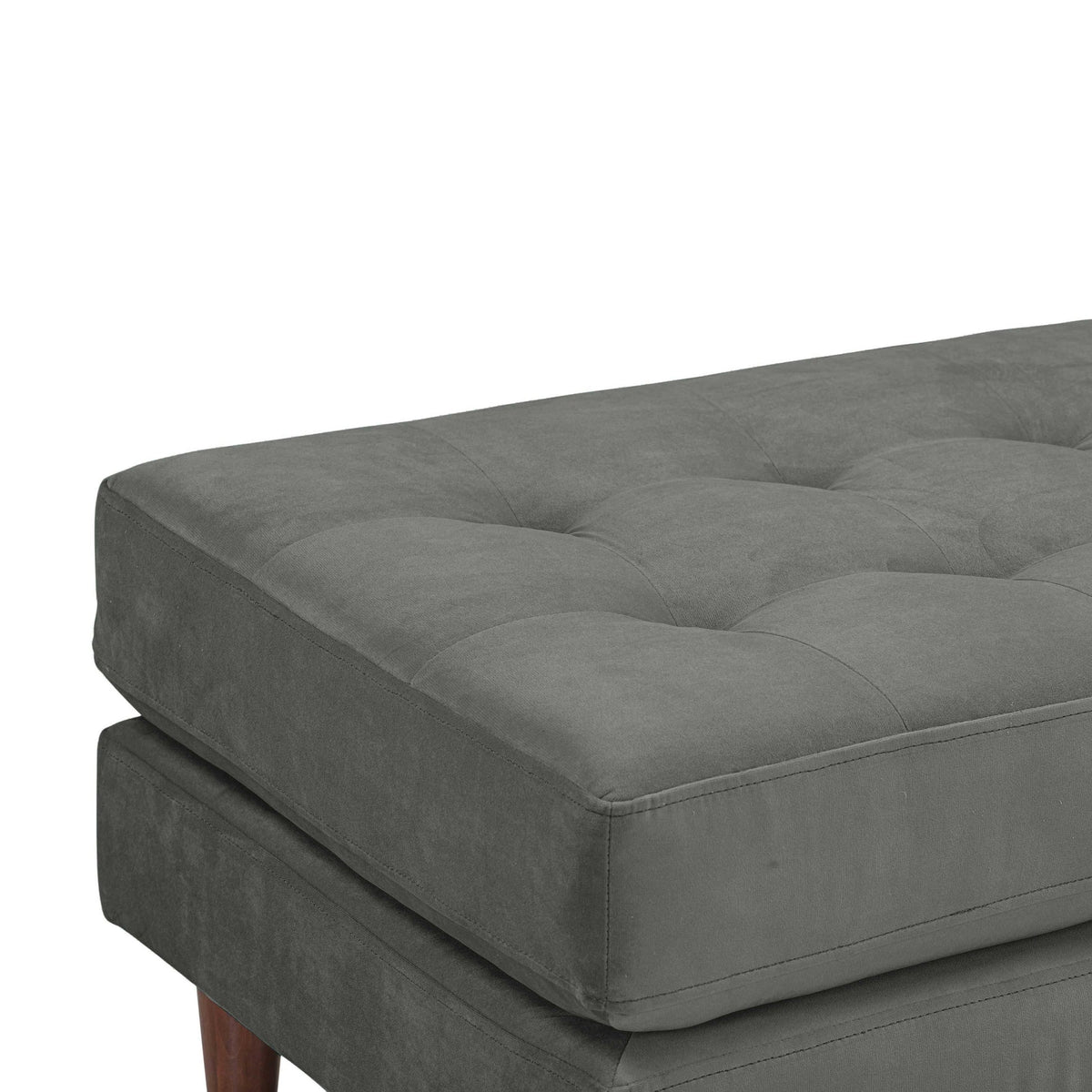 Cave Ash Gray Velvet Ottoman | BeBoldFurniture