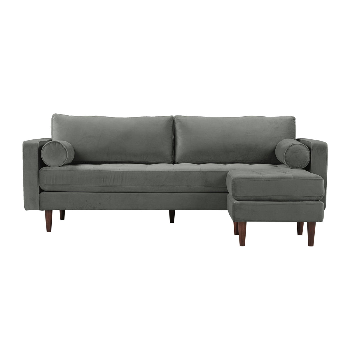 Cave Ash Gray Velvet Sectional | BeBoldFurniture