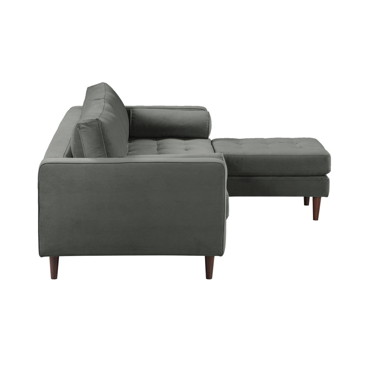 Cave Ash Gray Velvet Sectional | BeBoldFurniture