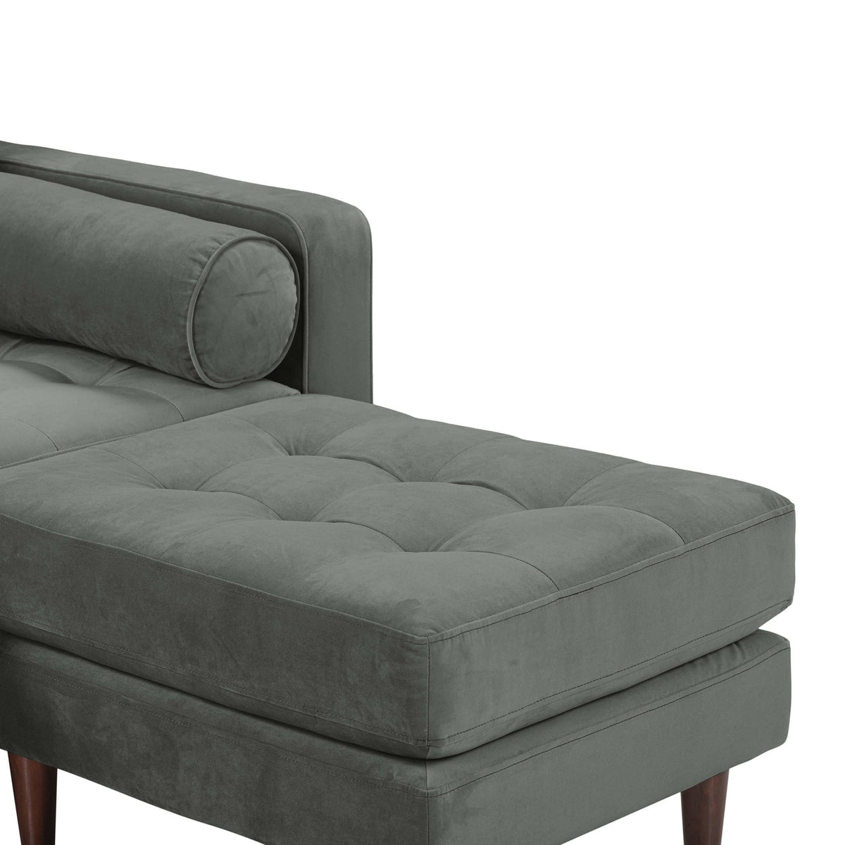 Cave Ash Gray Velvet Sectional | BeBoldFurniture