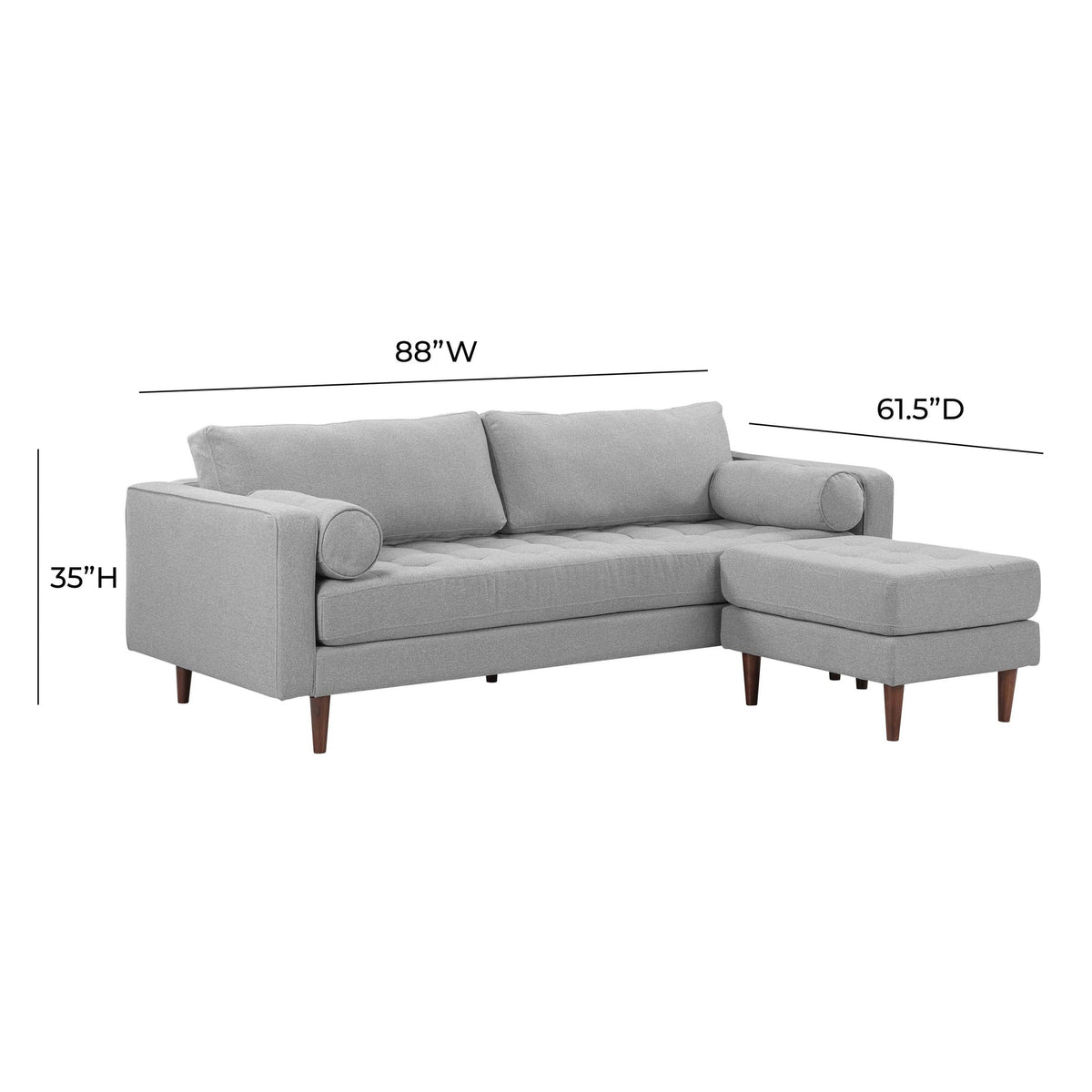 Cave Gray Tweed Sectional | BeBoldFurniture