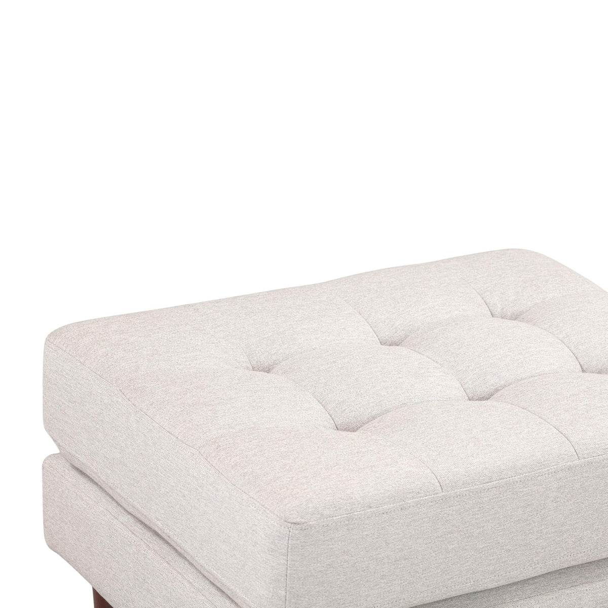 Cave Beige Tweed Ottoman | BeBoldFurniture