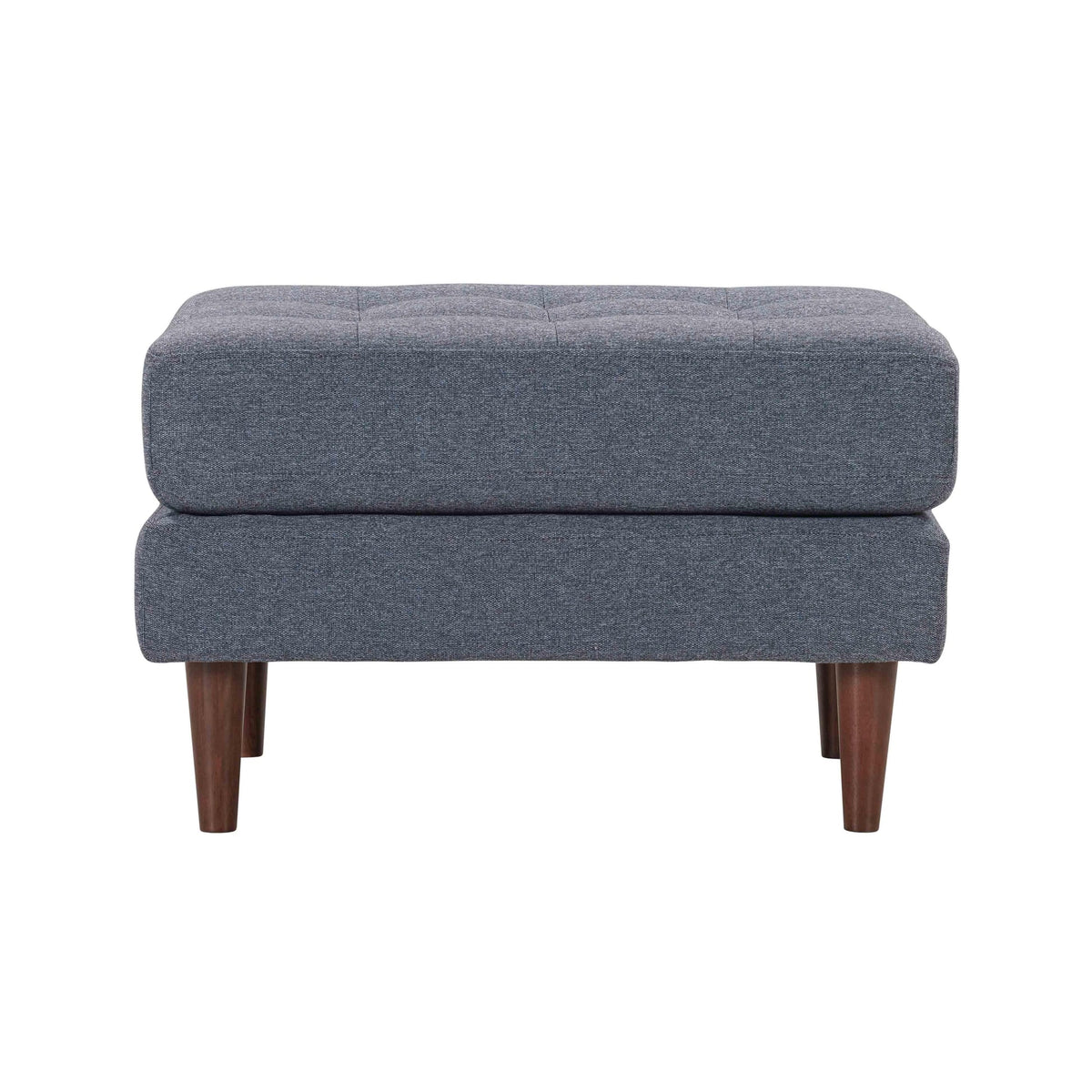 Cave Navy Tweed Ottoman | BeBoldFurniture