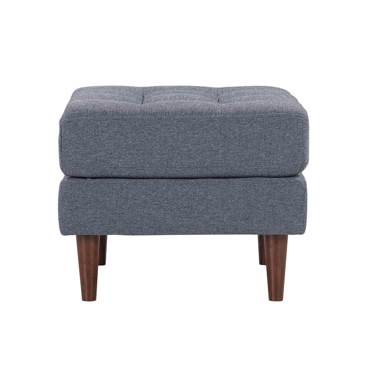 Cave Navy Tweed Ottoman | BeBoldFurniture