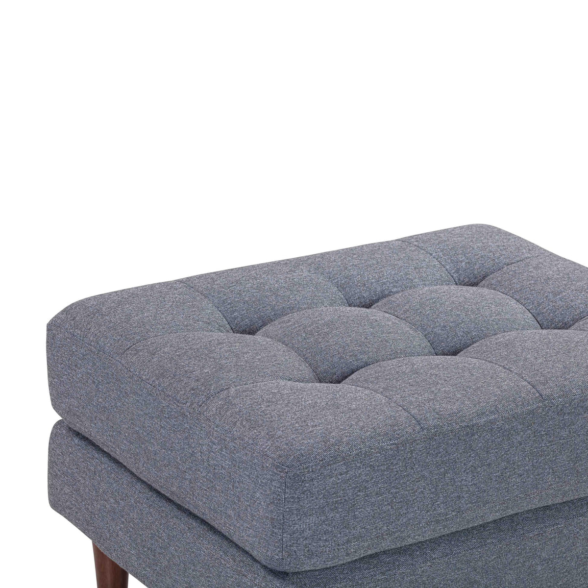 Cave Navy Tweed Ottoman | BeBoldFurniture