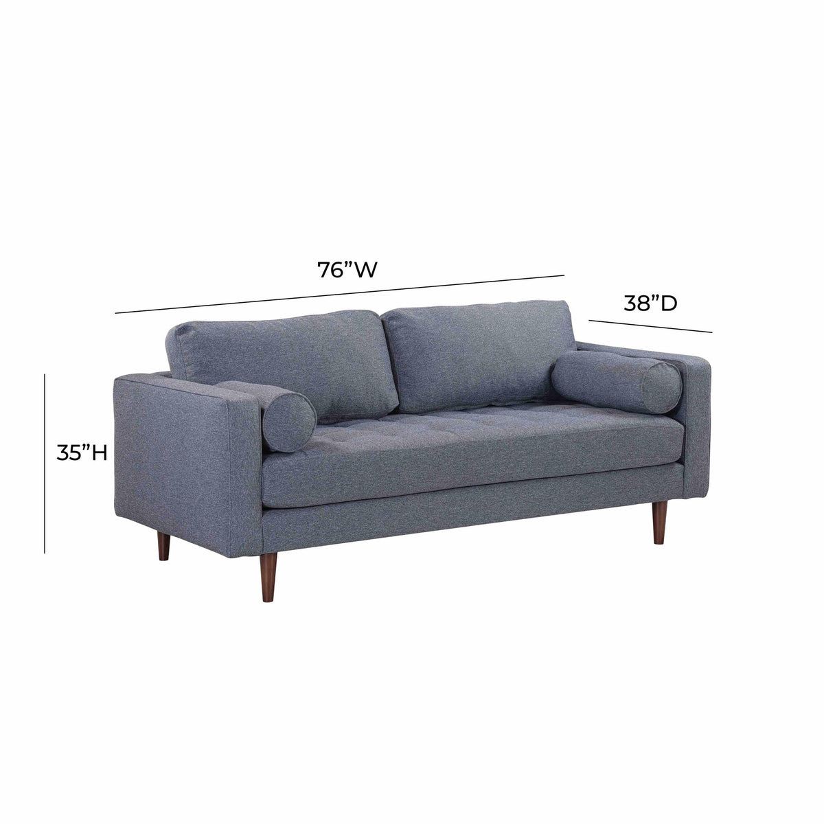 Cave Navy Tweed Loveseat | BeBoldFurniture