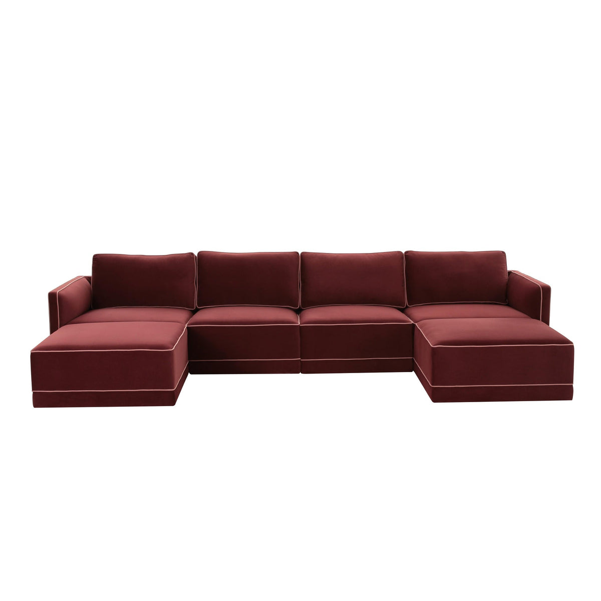 Willow Berry Red Modular U Sectional | BeBoldFurniture