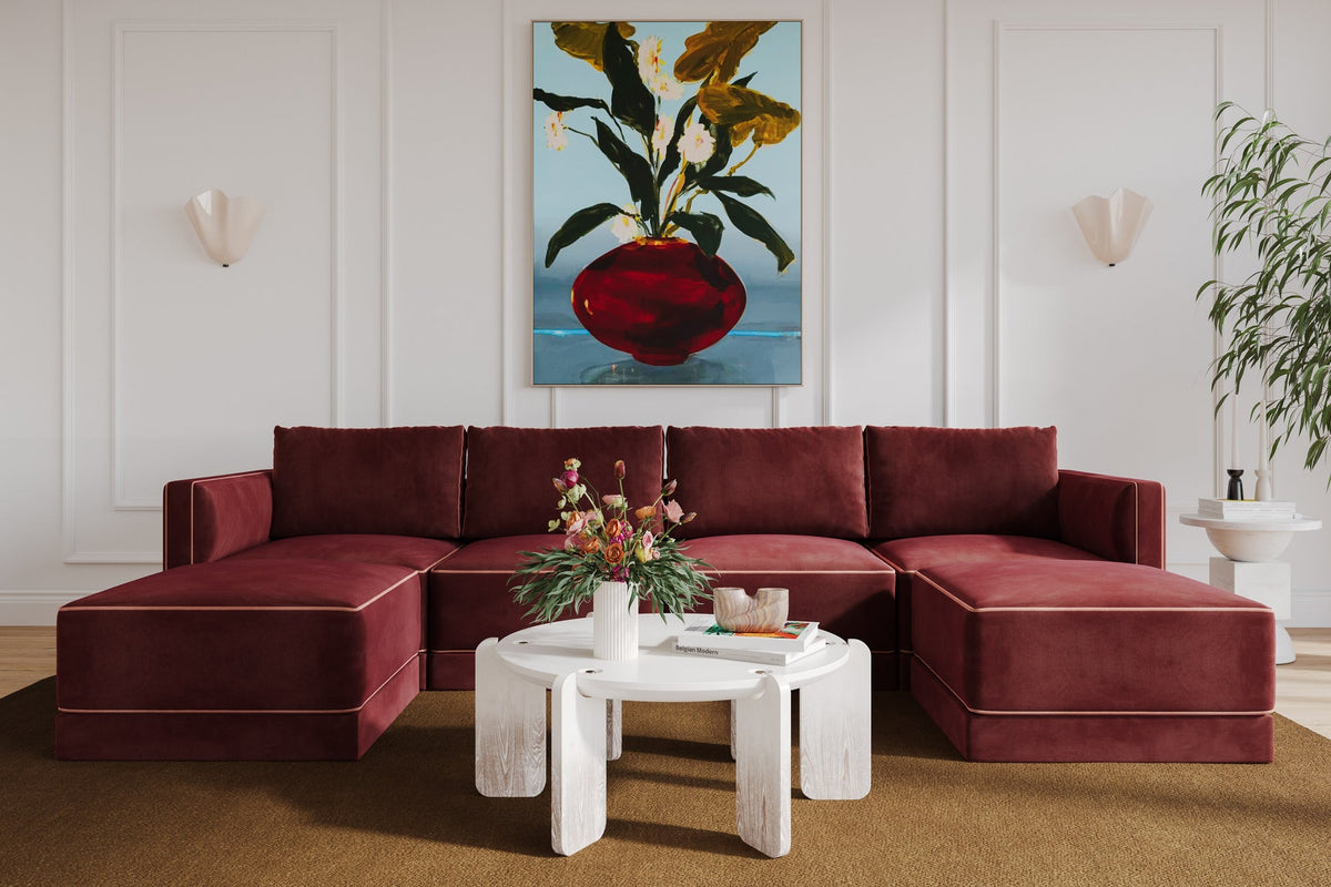 Willow Berry Red Modular U Sectional | BeBoldFurniture