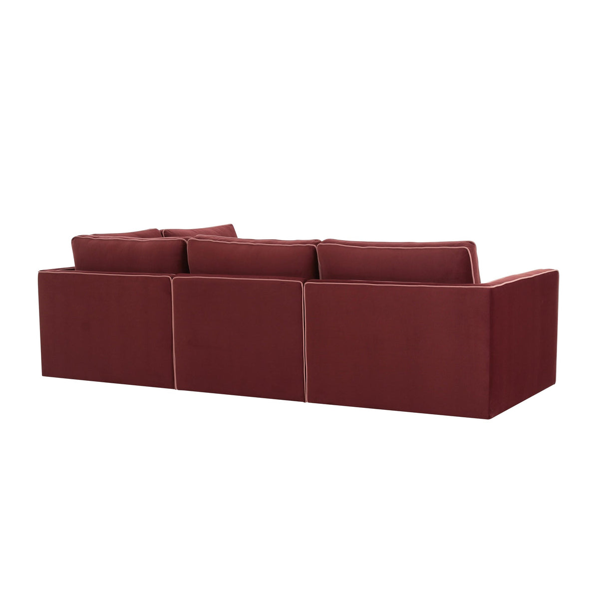 Willow Berry Red Velvet Modular RAF Sectional | BeBoldFurniture