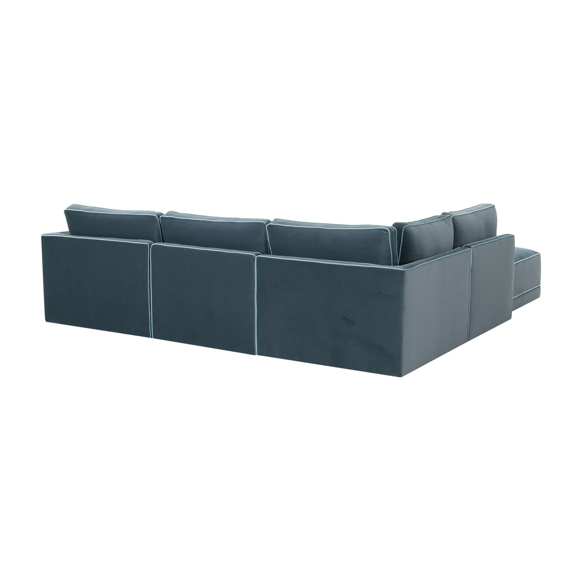 Willow Misty Blue Velvet Modular LAF Sectional | BeBoldFurniture