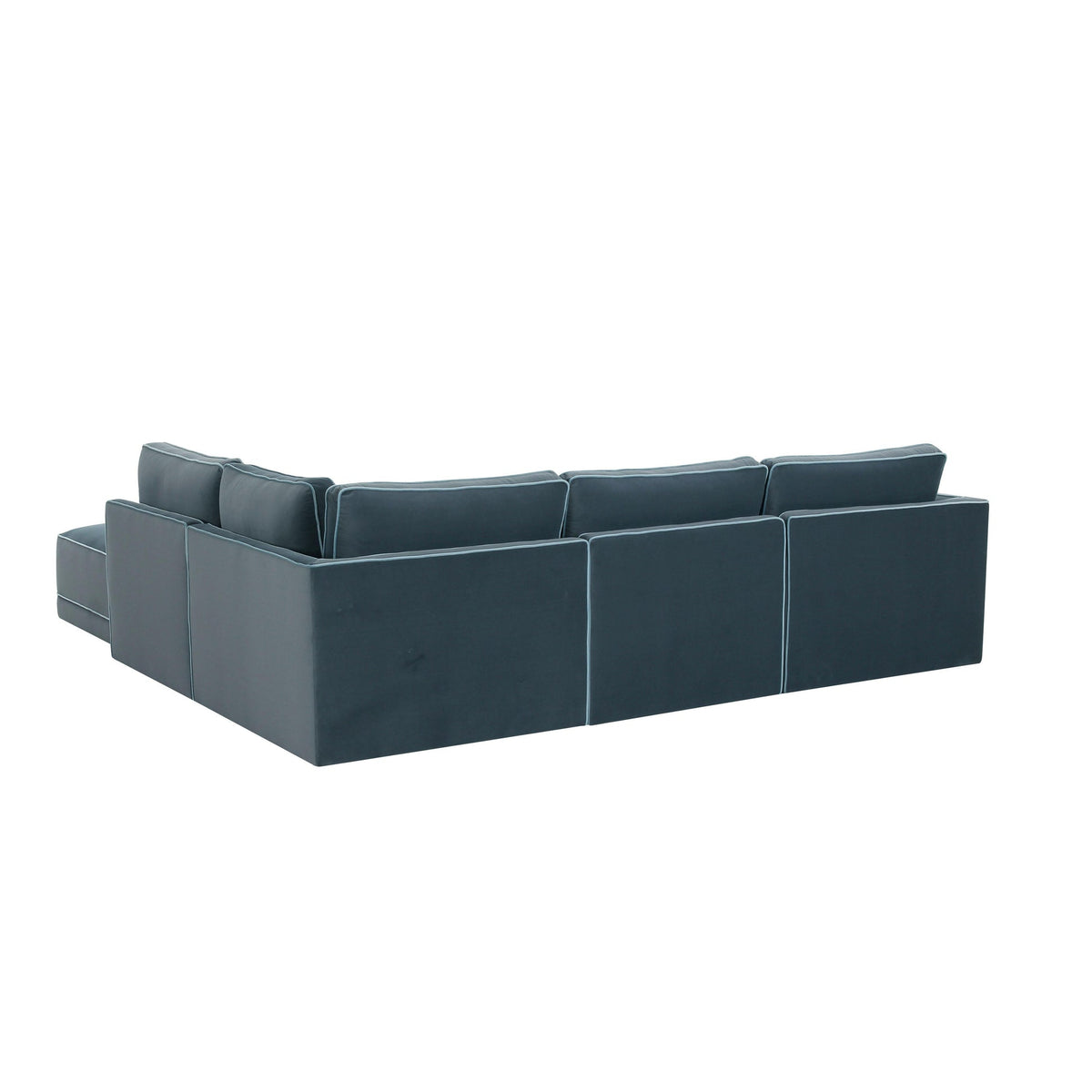 Willow Misty Blue Velvet Modular RAF Sectional | BeBoldFurniture