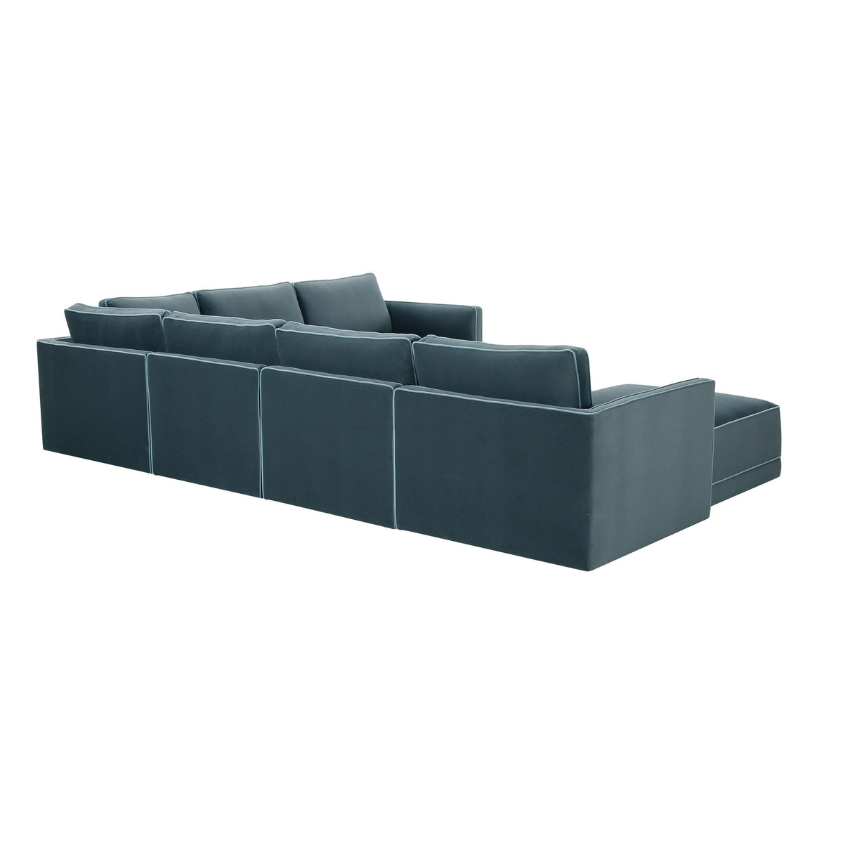 Willow Misty Blue Velvet Modular Large Chaise Sectional | BeBoldFurniture