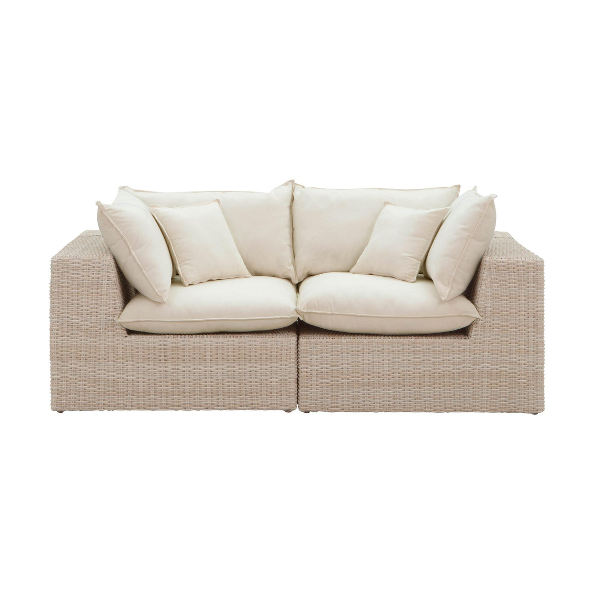 Cali Natural Wicker Outdoor Modular Loveseat | BeBoldFurniture