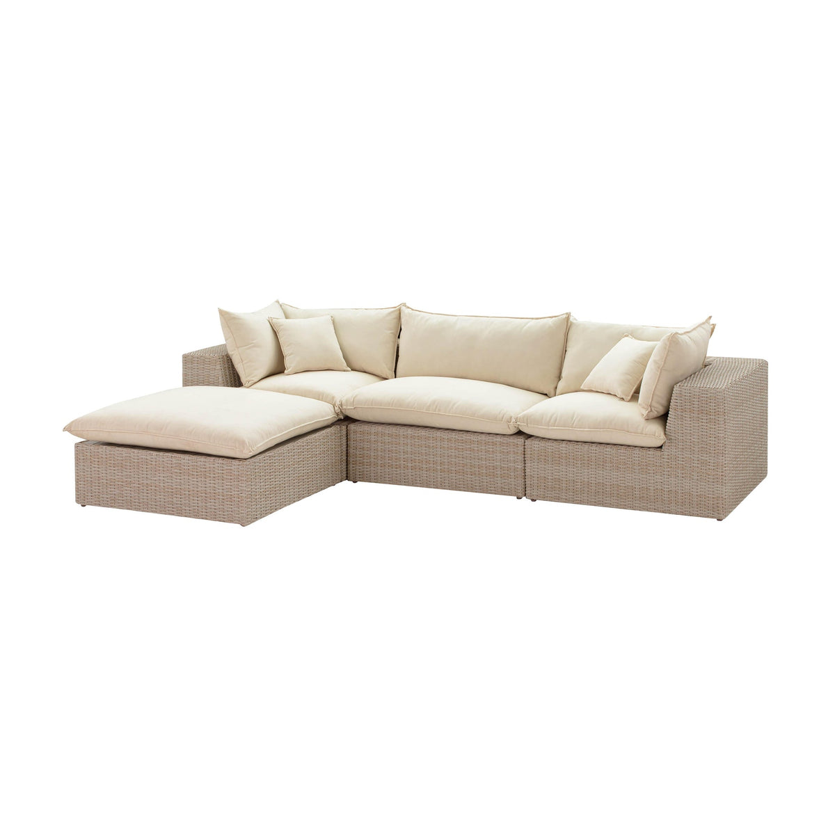 Cali Natural Wicker Outdoor Modular Sectional | BeBoldFurniture