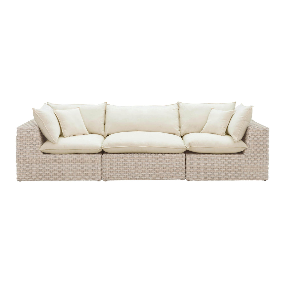 Cali Natural Wicker Outdoor Modular Sofa | BeBoldFurniture