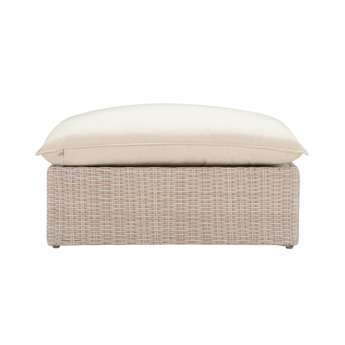 Cali Natural Wicker Outdoor Ottoman | BeBoldFurniture