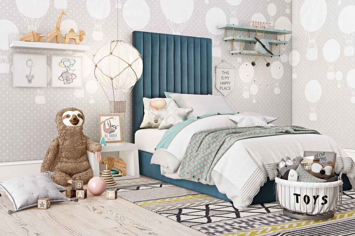 Arabelle Sea Blue Bed Twin Size In Houston | BeBoldFurniture 