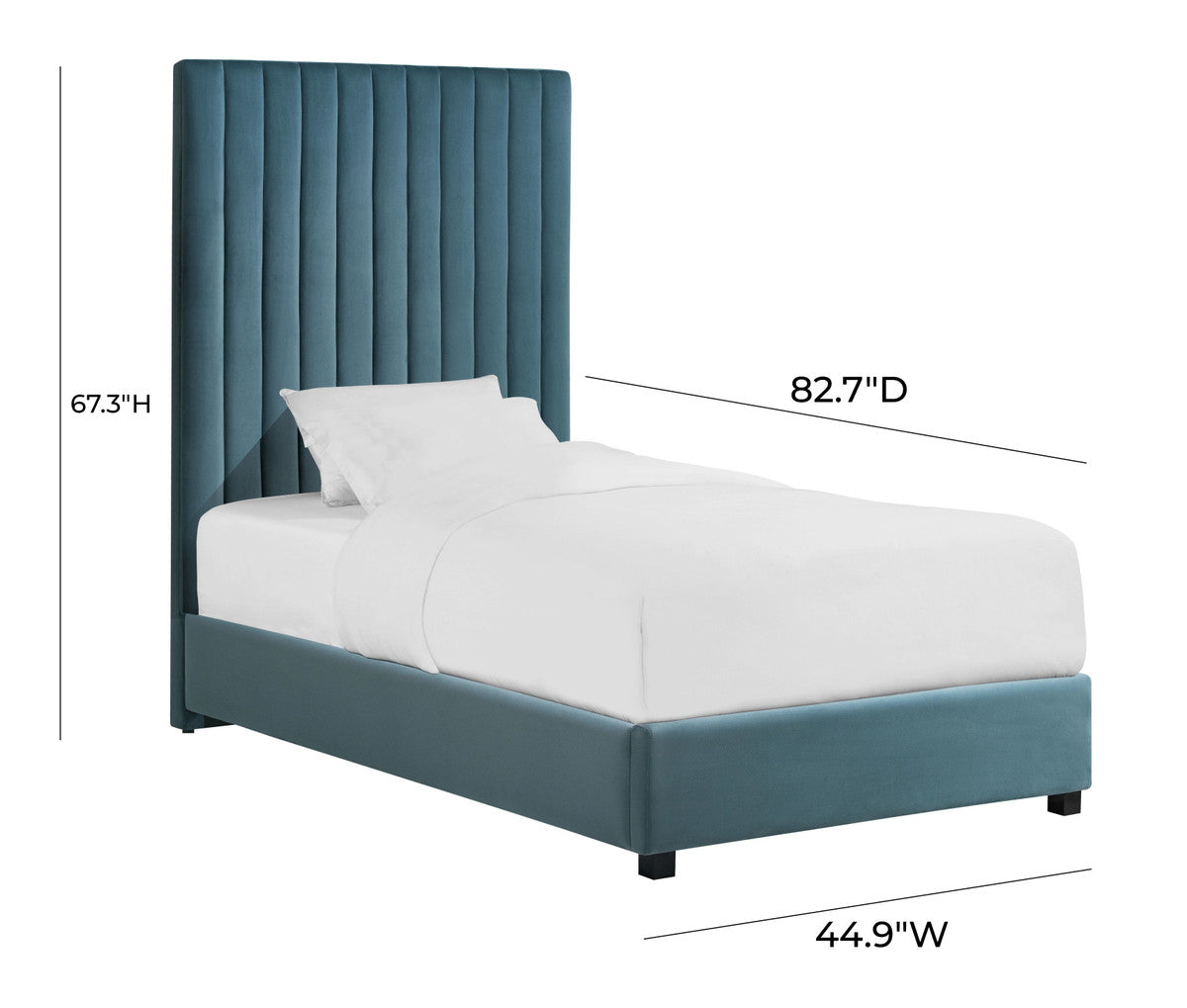 Arabelle Sea Blue Bed Twin Size In Houston | BeBoldFurniture 