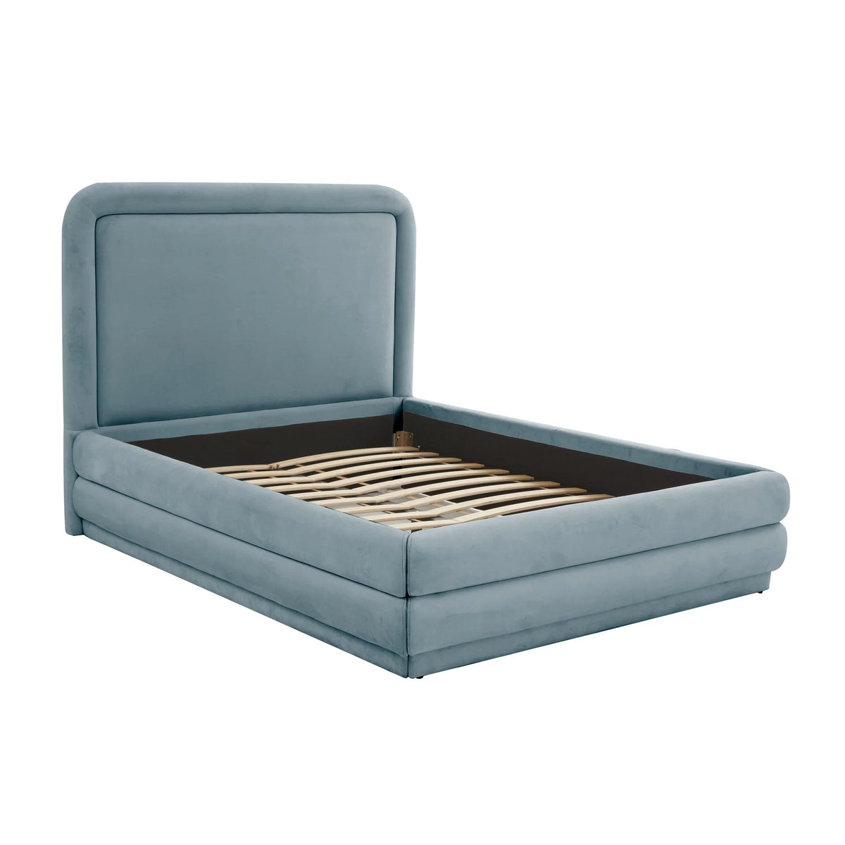 Briella Bluestone Velvet Bed | BeBoldFurniture