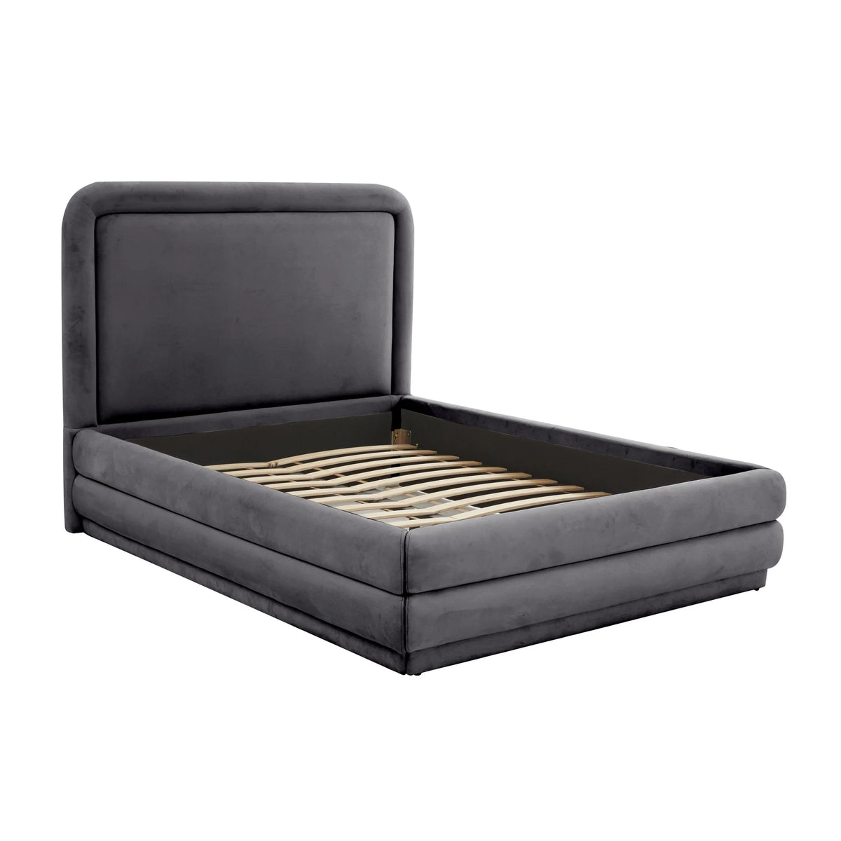 Briella Dark Grey Velvet Bed | BeBoldFurniture