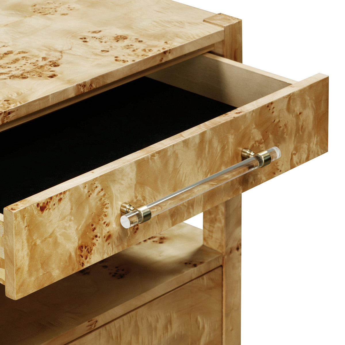 Brandyss Natural Burl Nightstand | BeBoldFurniture