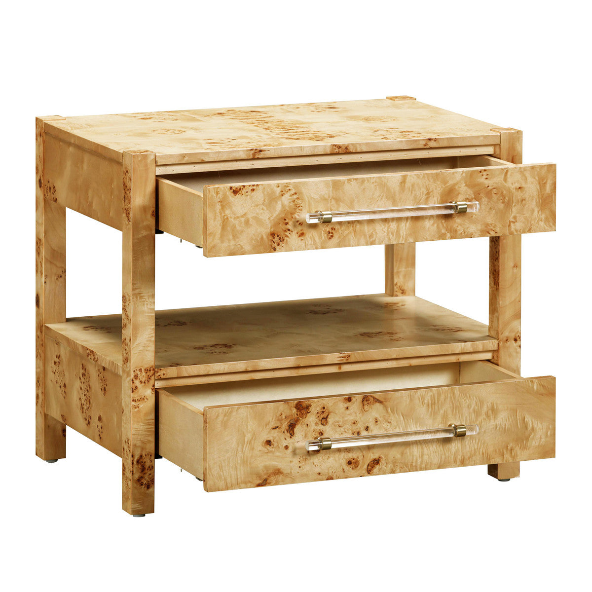 Brandyss Natural Burl Nightstand | BeBoldFurniture