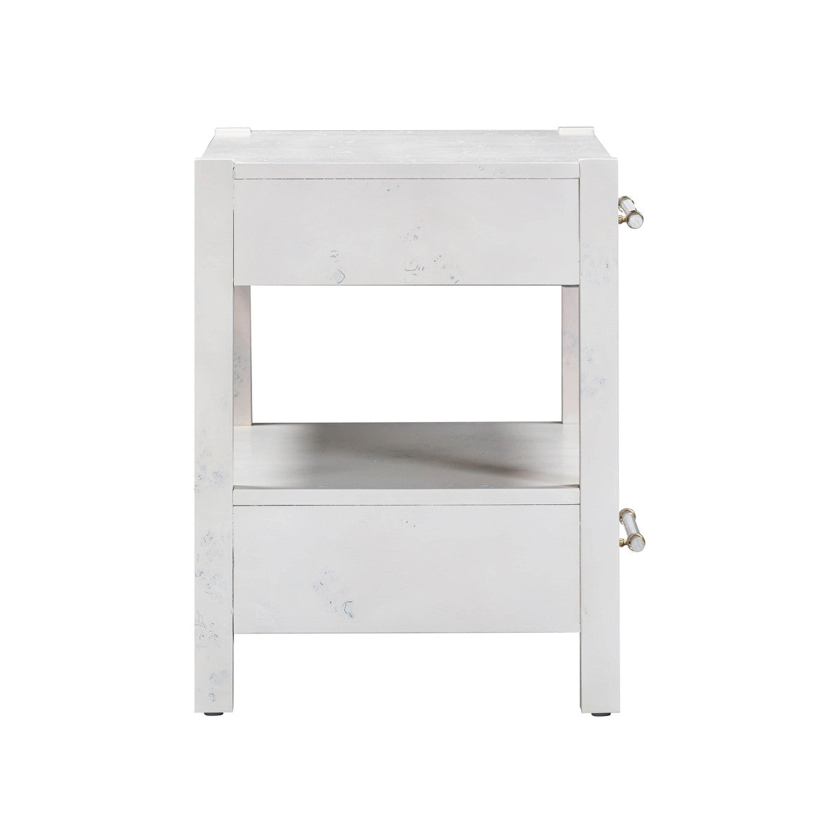 Brandyss White Burl Nightstand | BeBoldFurniture