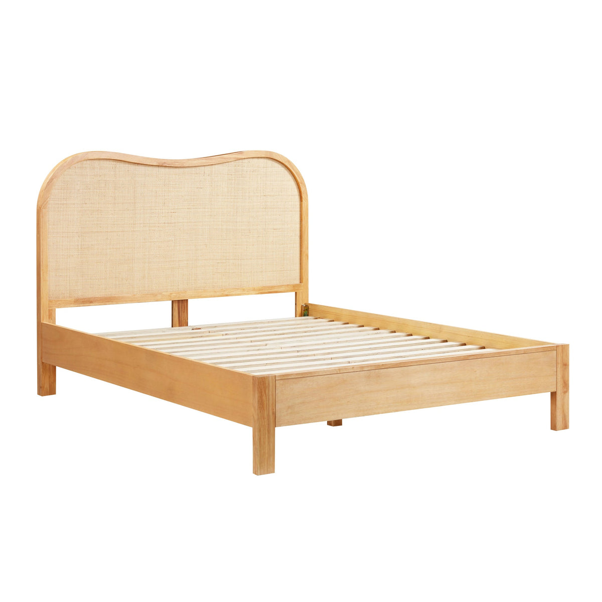 Grappa Natural Wood & Rattan Bed | BeBoldFurniture