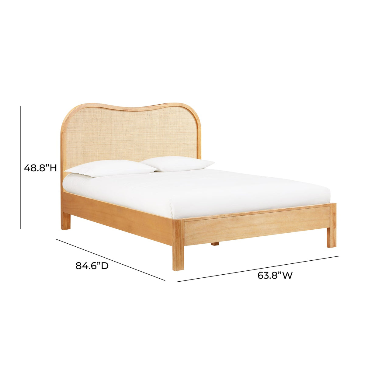 Grappa Natural Wood & Rattan Bed | BeBoldFurniture