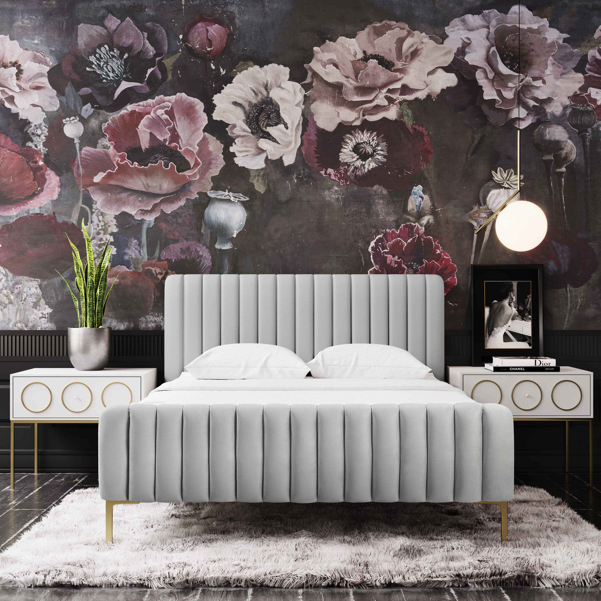 Angela Grey Bed Full Size In Houston | BeBoldFurniture 