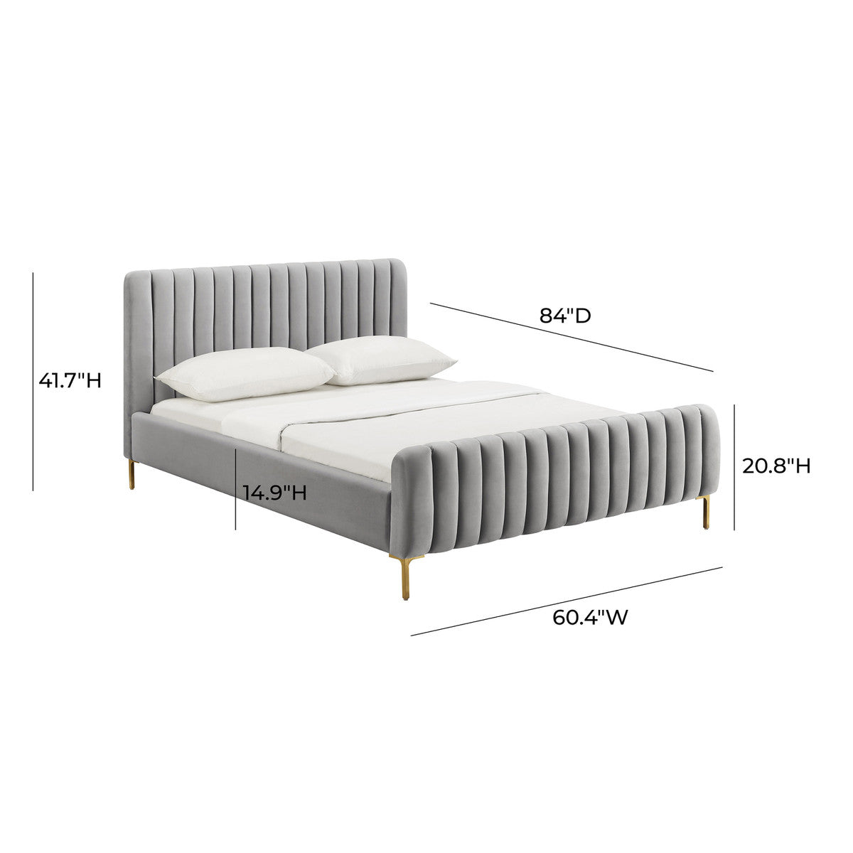 Angela Grey Bed Full Size In Houston | BeBoldFurniture 