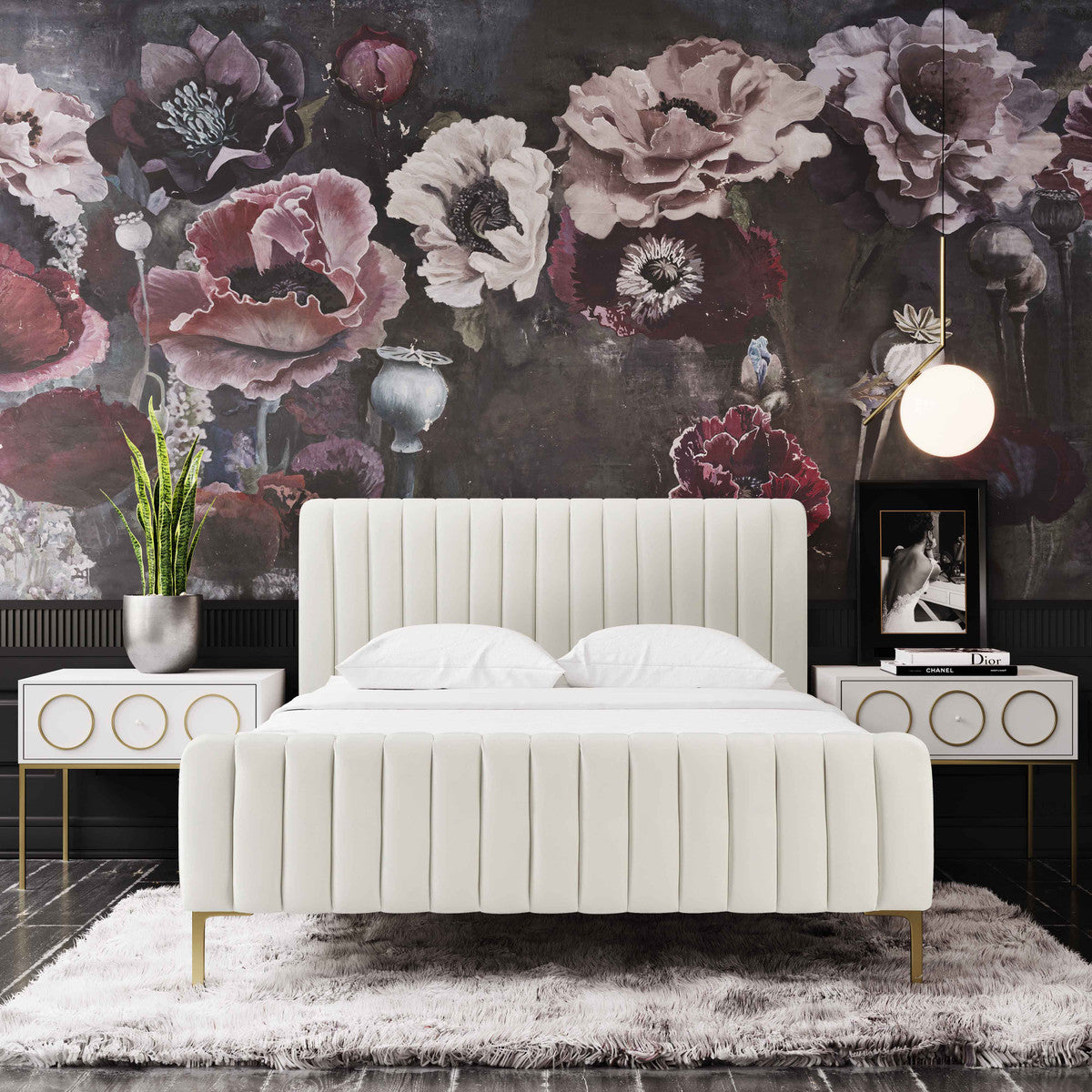 Angela Cream Bed Full Size In Houston | BeBoldFurniture 