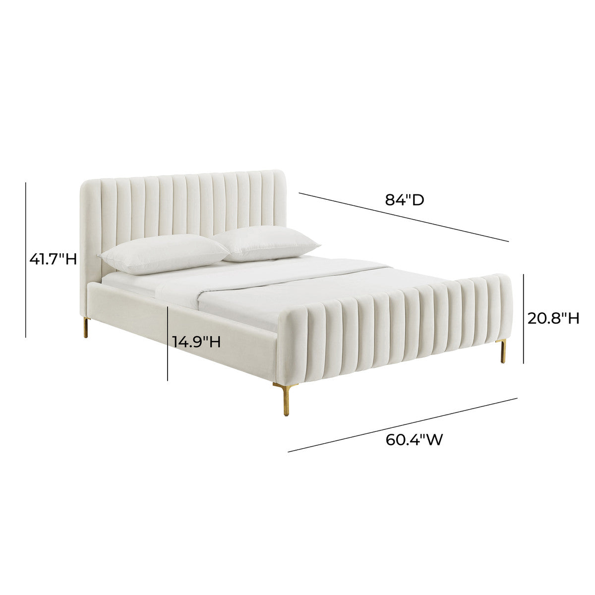 Angela Cream Bed Full Size In Houston | BeBoldFurniture 