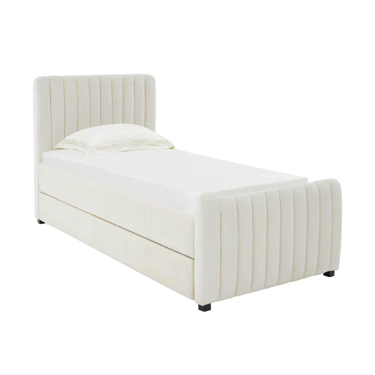 Angela Cream Trundle Twin Size In Houston | BeBoldFurniture 