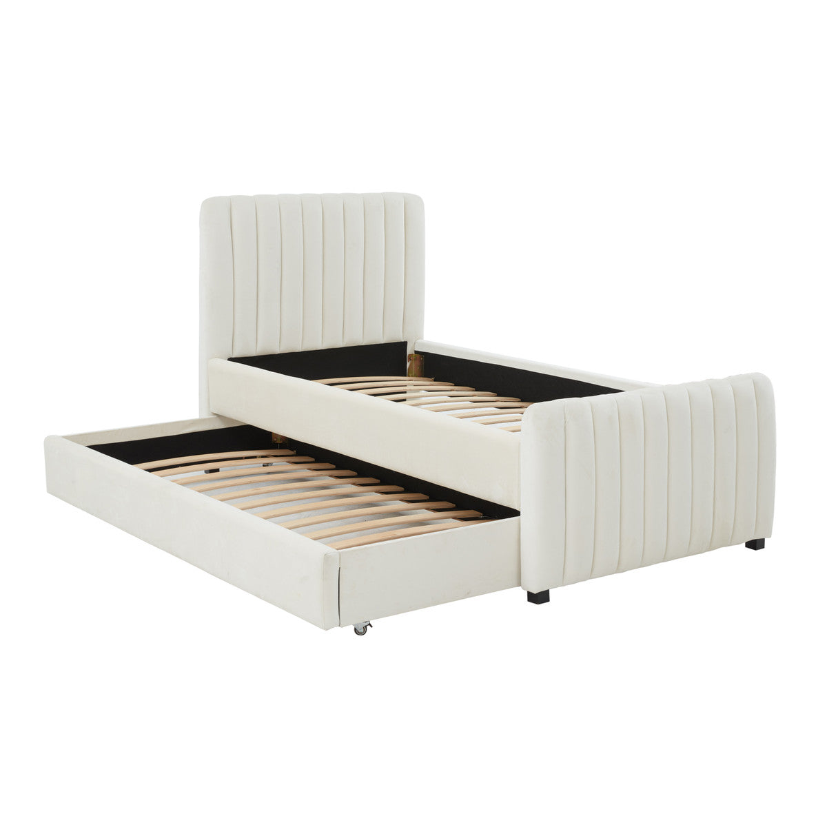 Angela Cream Trundle Twin Size In Houston | BeBoldFurniture 