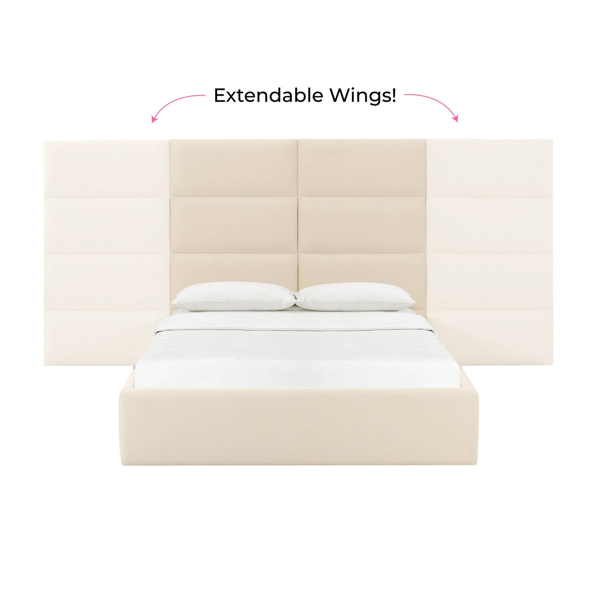 Eliana Cream Velvet King Wings (Set of 2) | BeBoldFurniture