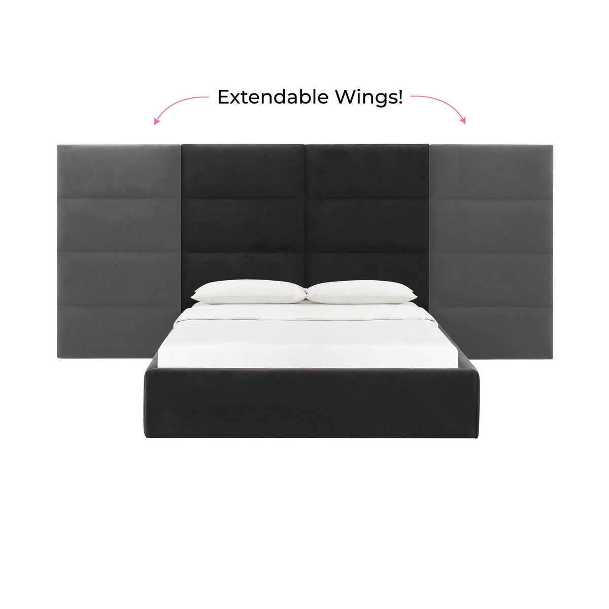 Eliana Black Velvet King Wings (Set of 2) | BeBoldFurniture