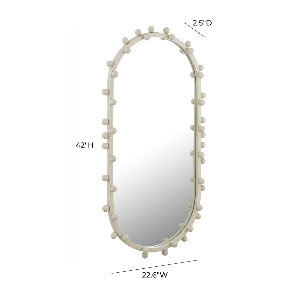 Bubbles Ivory Large Oval Wall Mirror | BeBoldFurniture