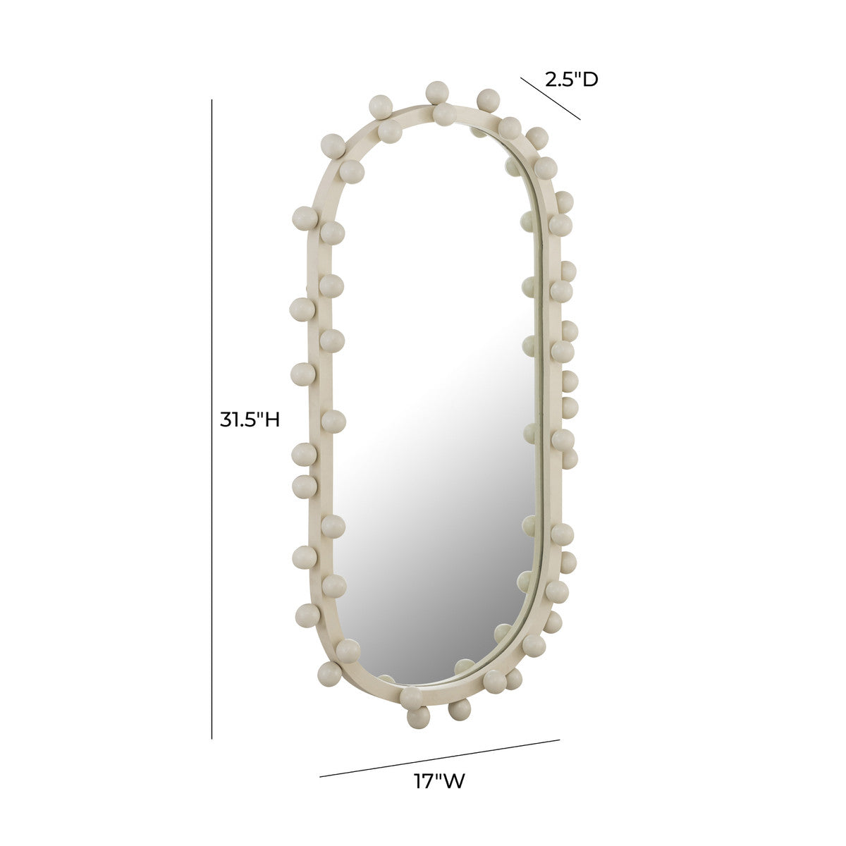 Bubbles Ivory Oval Wall Mirror | BeBoldFurniture