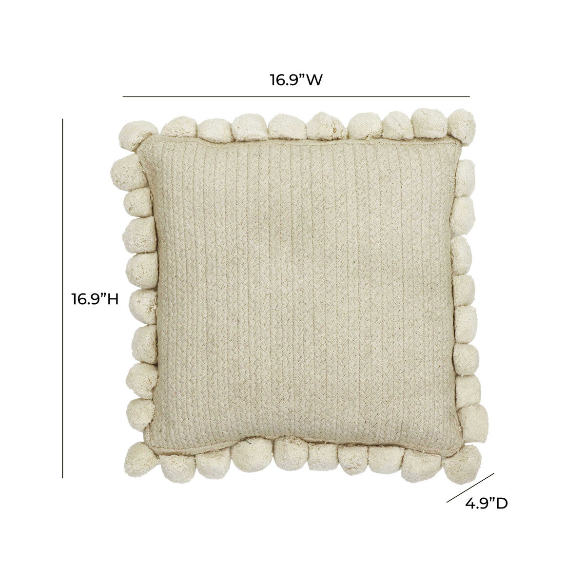 Adelyn Natural 17" Square Accent Pillow in Houston | BeBoldFurniture