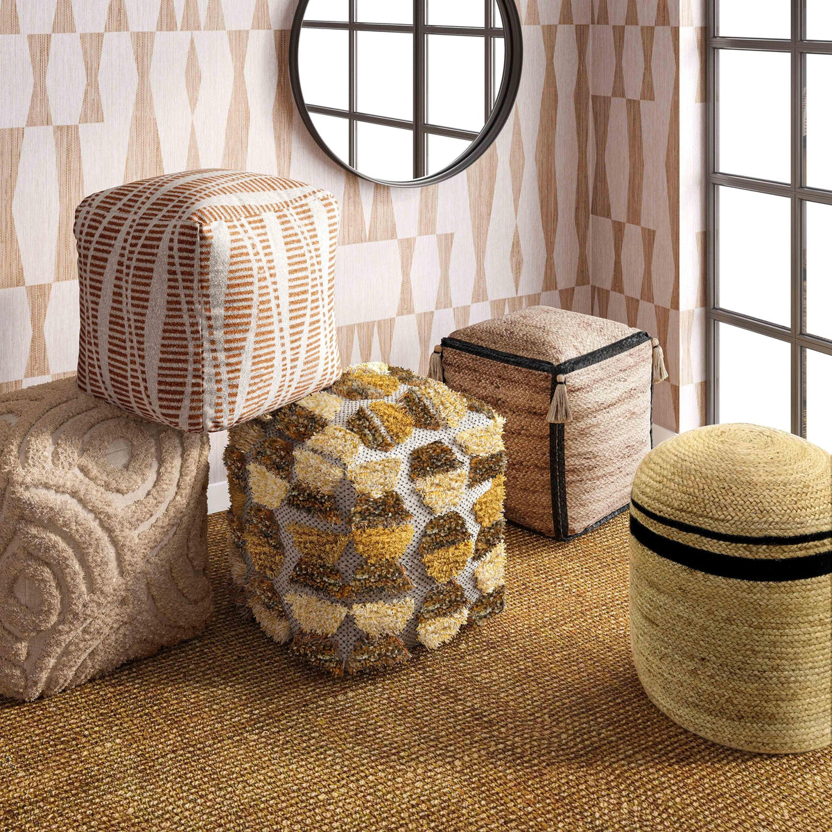 Emerge Round Pouf | BeBoldFurniture