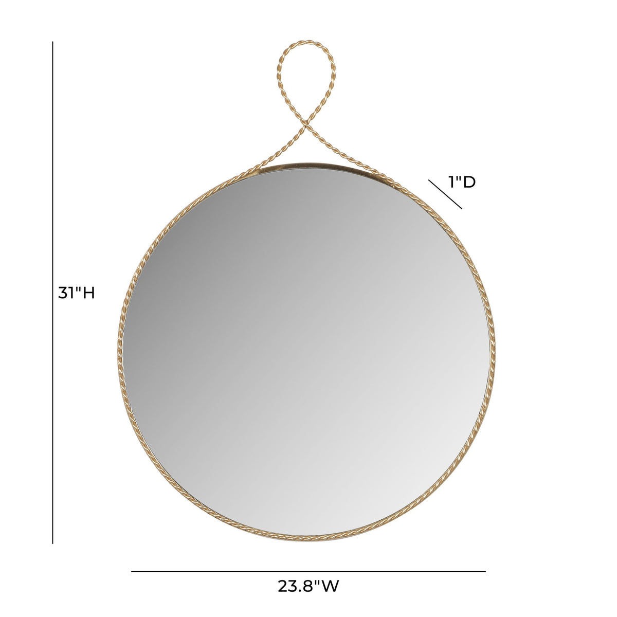 Ravina Braided Brass Round Wall Mirror | BeBoldFurniture