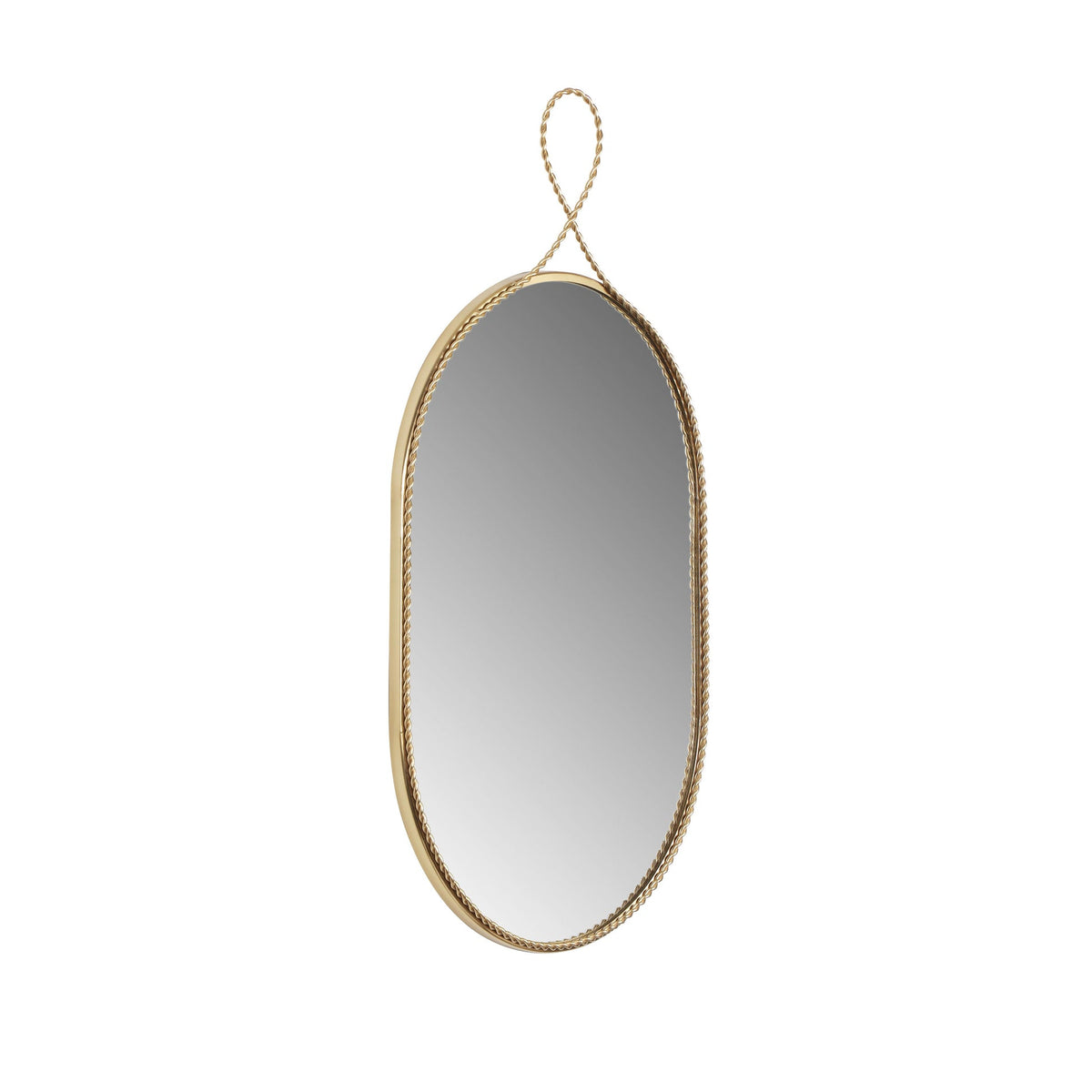 Ravina Braided Brass Oval Wall Mirror | BeBoldFurniture